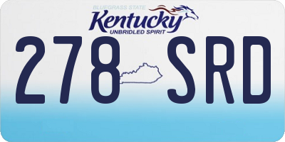 KY license plate 278SRD