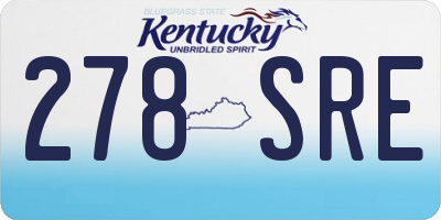 KY license plate 278SRE