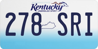 KY license plate 278SRI