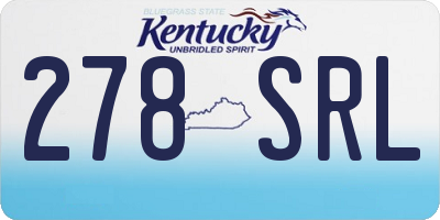 KY license plate 278SRL