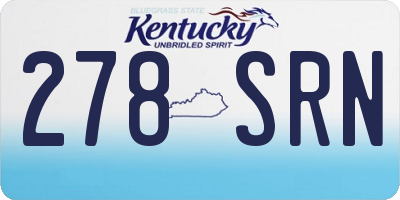 KY license plate 278SRN