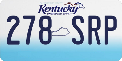 KY license plate 278SRP