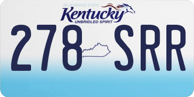KY license plate 278SRR