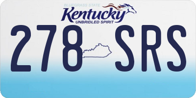 KY license plate 278SRS