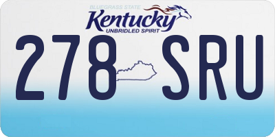 KY license plate 278SRU
