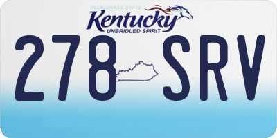 KY license plate 278SRV