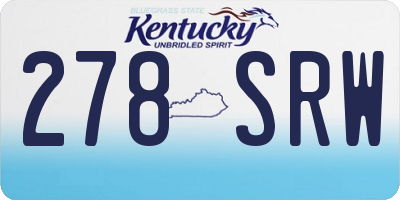 KY license plate 278SRW