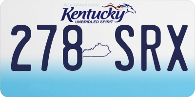 KY license plate 278SRX