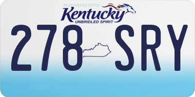 KY license plate 278SRY