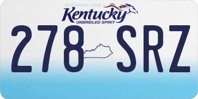 KY license plate 278SRZ