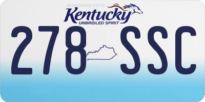 KY license plate 278SSC