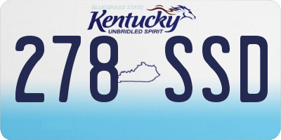 KY license plate 278SSD