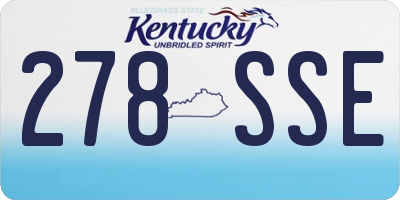 KY license plate 278SSE
