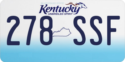 KY license plate 278SSF