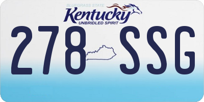 KY license plate 278SSG