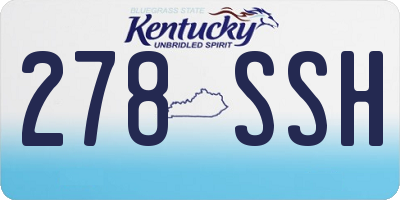 KY license plate 278SSH