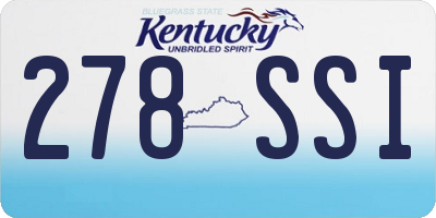 KY license plate 278SSI