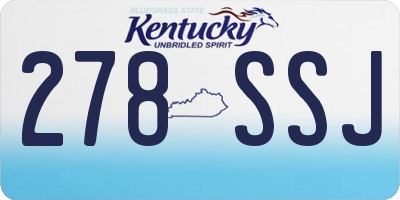KY license plate 278SSJ