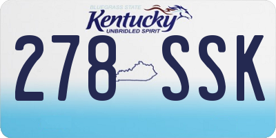 KY license plate 278SSK