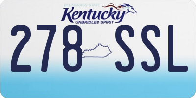 KY license plate 278SSL