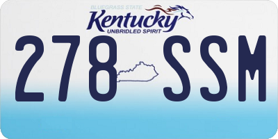 KY license plate 278SSM