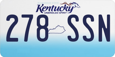 KY license plate 278SSN