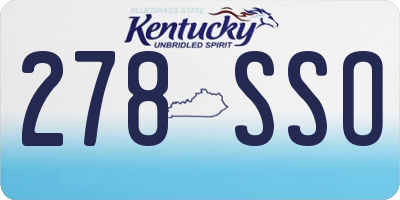 KY license plate 278SSO