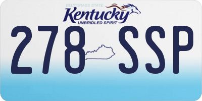 KY license plate 278SSP