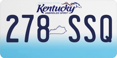 KY license plate 278SSQ