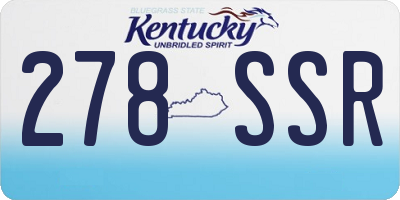 KY license plate 278SSR