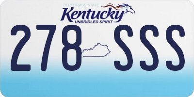 KY license plate 278SSS