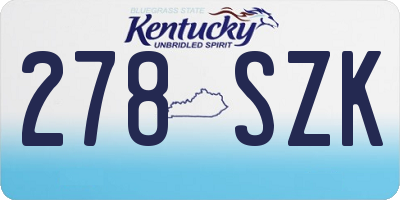 KY license plate 278SZK