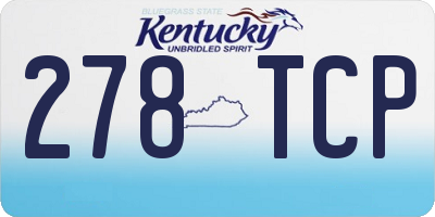 KY license plate 278TCP