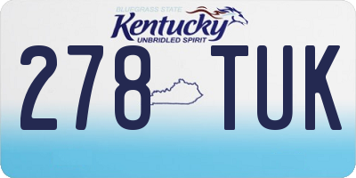 KY license plate 278TUK