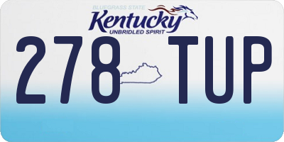 KY license plate 278TUP