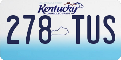 KY license plate 278TUS