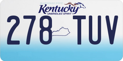 KY license plate 278TUV