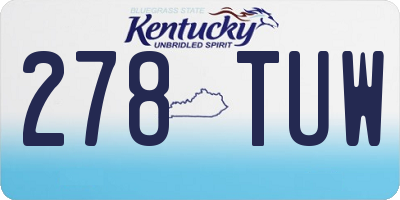 KY license plate 278TUW