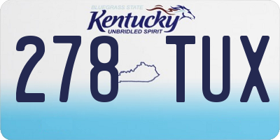 KY license plate 278TUX