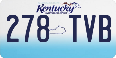 KY license plate 278TVB