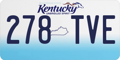 KY license plate 278TVE