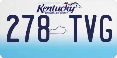 KY license plate 278TVG