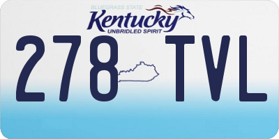 KY license plate 278TVL