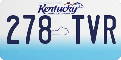 KY license plate 278TVR