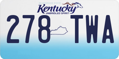 KY license plate 278TWA