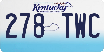 KY license plate 278TWC