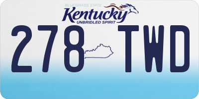 KY license plate 278TWD