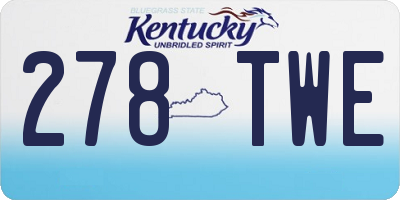 KY license plate 278TWE