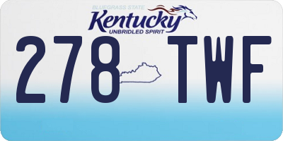 KY license plate 278TWF