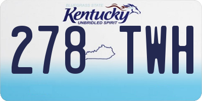 KY license plate 278TWH